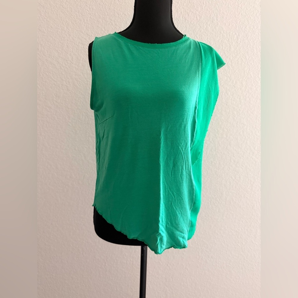 Zara Bright Green Asymmetric Sleeveless Tank